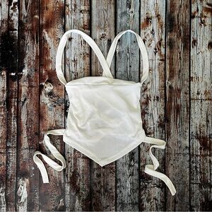 Chic White Lace-up Tie-Back Top